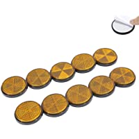TAEUTO 10 x Catadioptrico Redondo Amarillo Adhesivo Remolque- Catadioptrico Redondo Remolque Adhesivo- Reflectores…